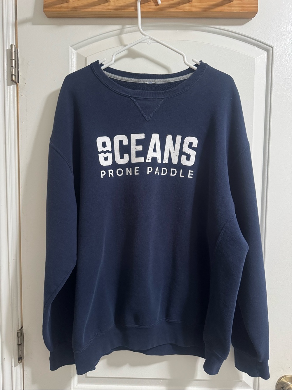 Oceans Prone Paddle Navy Crewneck Sweatshirt - Men's Sweater